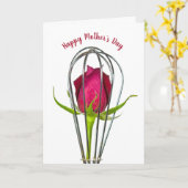 Rose rouge en fil Whisk pour la carte maman (Fleur jaune)