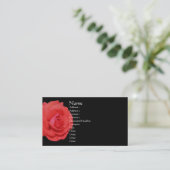 Rose rouge en fleurs Carte de visite (Debout devant)