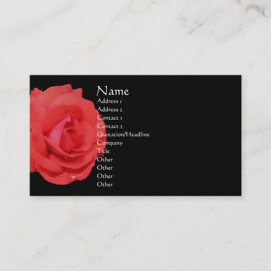 Rose rouge en fleurs Carte de visite (Devant)