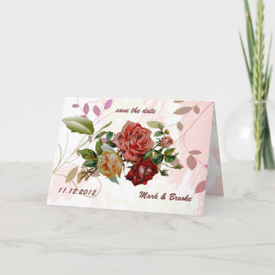 Rose rouge enregistrer la date faire-part mariage