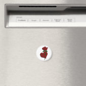 Rose rouge et aimant cardiaque (In Situ (Lave-vaisselle))