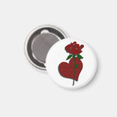 Rose rouge et aimant cardiaque (Recto/Verso)