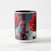 Rose Rouge Et Bufs, Mug De Café (Centre)