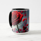 Rose Rouge Et Bufs, Mug De Café (Devant gauche)