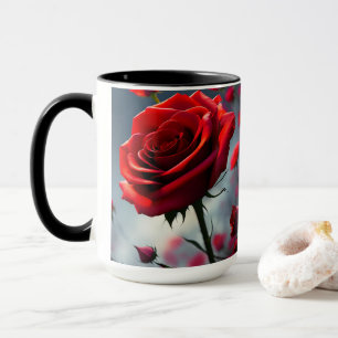 Rose Rouge Et Bufs, Mug De Café