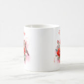 Rose rouge et cardinal Mug café personnalisé (Centre)