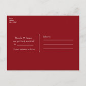 Rose rouge et lignes dorées Élégante carte florale (Dos)