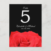 Rose rouge et Mariage noir Numéro de table (Devant)