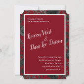 Rose rouge et noir Invitations de mariage gothique (Devant)