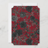 Rose rouge et noir Invitations de mariage gothique (Dos)