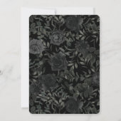 Rose rouge et noir Invitations de mariage gothique (Dos)