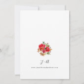 Rose rouge et rose floral 1 Faire-part de mariage (Dos)