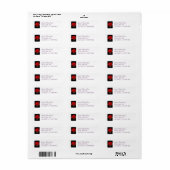 Rose rouge Étiquette de adresse 2 (Feuille entière)