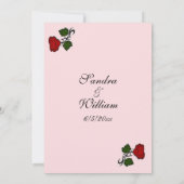 Rose rouge Faire-part de mariage (Dos)