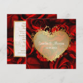 Rose rouge Faire-part de mariage florale (Devant / Derrière)