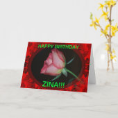 ROSE ROUGE FERMETURE CARTE D'ANNIVERSAIRE (Fleur jaune)