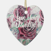 Rose Rouge Floral Aimer Vous Femmes Nom Décoration (Droite)