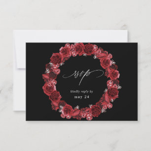 Rose rouge Floral & Cristal w Repas RSVP - Noir