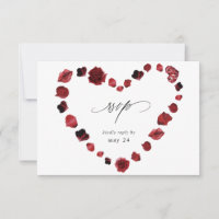 Rose rouge Floral & Lèvres Coeur w Repas RSVP