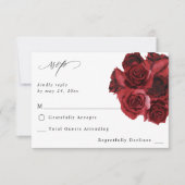 Rose rouge Floral no Repas RSVP (Devant)