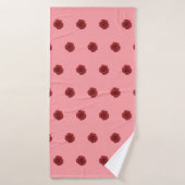 Rose rouge Flower Motif sans couture sur la servie (Serviette de bain)