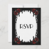 Rose rouge gothique RSVP blanc Menu Choix (Dos)