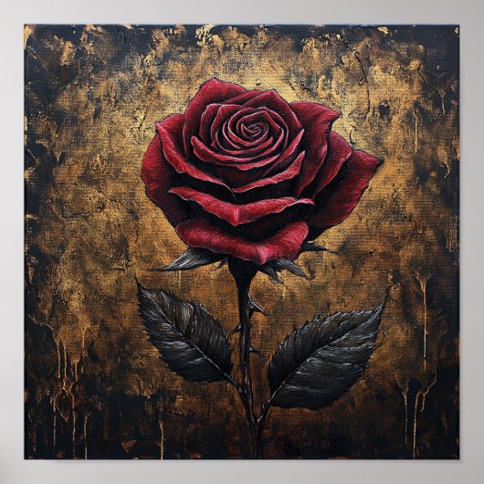 Rose Rouge Gras Décoration Murale Maison Cosy (Devant)