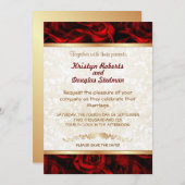 Rose Rouge - Invitation de Mariage (Devant / Derrière)