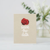 Rose Rouge Kraft Rustique Faire-Part de Mariage à  (Debout devant)