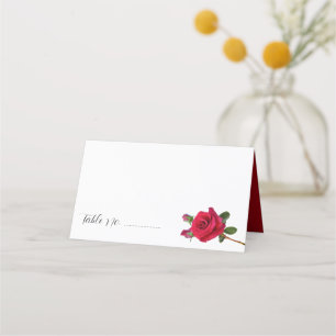 Rose rouge Mariage Place Cartes d'escorte debout