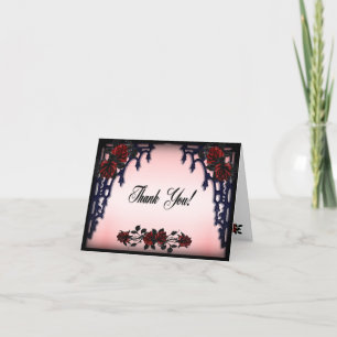 Rose rouge Merci gothique blanc intérieur