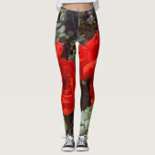 Rose rouge mignonne Leggings (Devant)