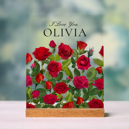 Rose Rouge Moderne Minimaliste Je T'Aime (Neutre)