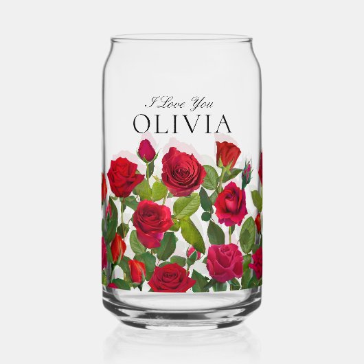 Rose Rouge Moderne Minimaliste Je T'Aime (Recto)