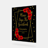 Rose rouge Noir et or Quinceañera (Angle)