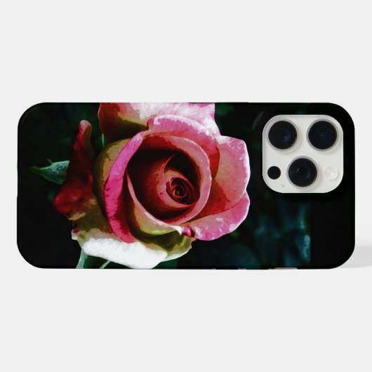 Rose rouge peinte à l'huile (Verso Horizontal)