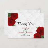 Rose rouge profonde Mariage floral - Merci (Devant / Derrière)