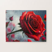 Rose rouge profonde, Puzzle (Horizontal)