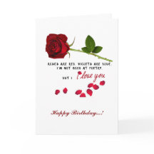 Rose rouge romantique Je t'aime Carte d'anniversai