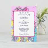 Rose rouge Roses couleur rose Faire-part de mariag (Debout devant)