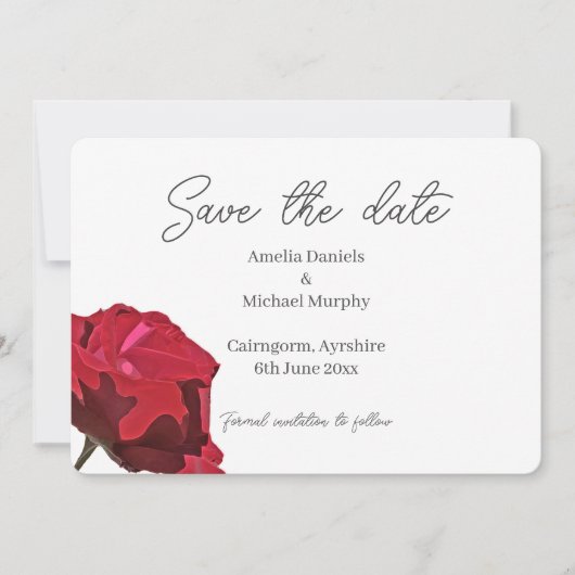 Rose Rouge Save The Date (Devant)