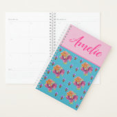 Rose rouge Shabby Chic Aqua Turquoise Floral Flowe (Devant avec enveloppe)