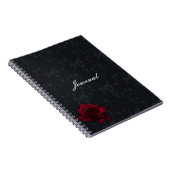 Rose rouge sur le Carnet gothique noir (Côté Droit)