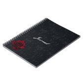 Rose rouge sur le Carnet gothique noir (Côté gauche)