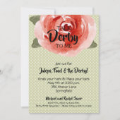 Rose rouge sur les invitations du parti Lime Derby (Devant)