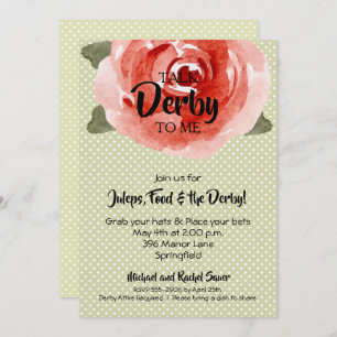 Rose rouge sur les invitations du parti Lime Derby
