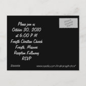 Rose rouge sur noir - invitation (Dos)