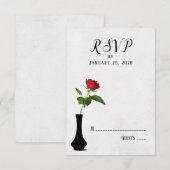 rose rouge unique dans un vase pour réponse au mar (Devant / Derrière)