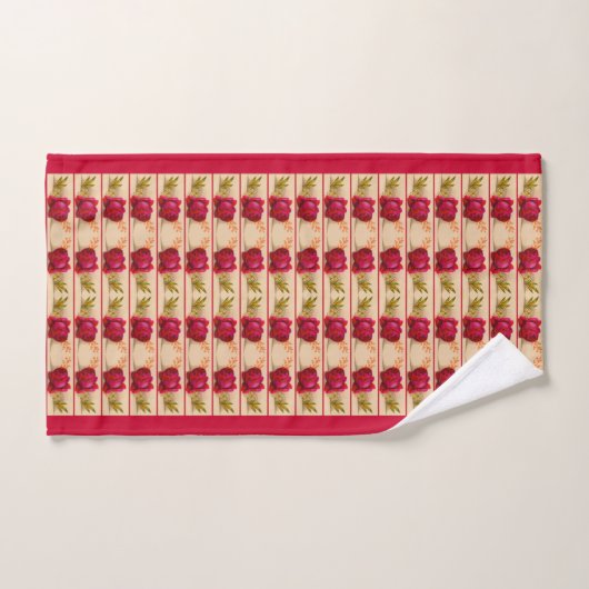 Rose rouge victorienne (Serviette à main)