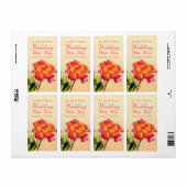 Rose rouge vin mariage étiquette personnalisé (Feuille entière)